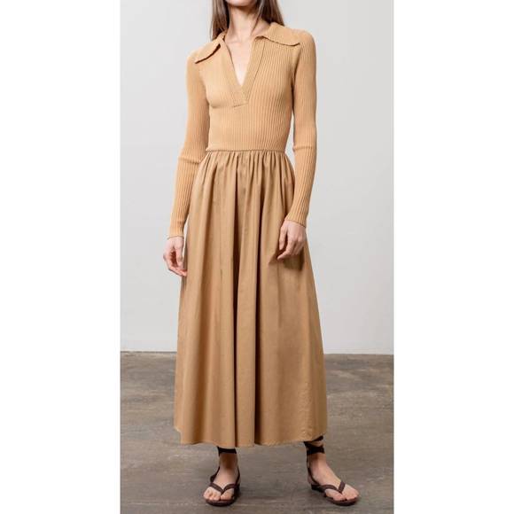 moon river twofer midi dress Moon River Twofer Midi Dress In Black